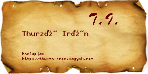 Thurzó Irén névjegykártya